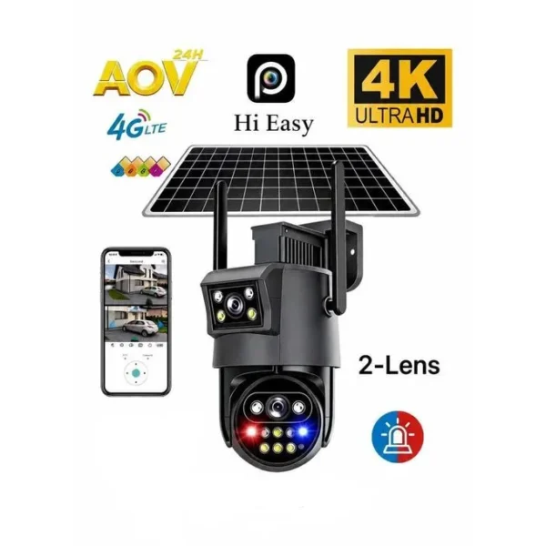 4G Sim Dual Lens Solar CCTV PTZ Camera - Hieasy - 1