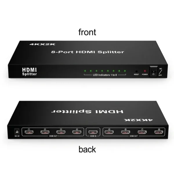 4K HDMI SPLITTER 1 INPUT 8 OUTPUT (4K X 2K) - BLACK - 1