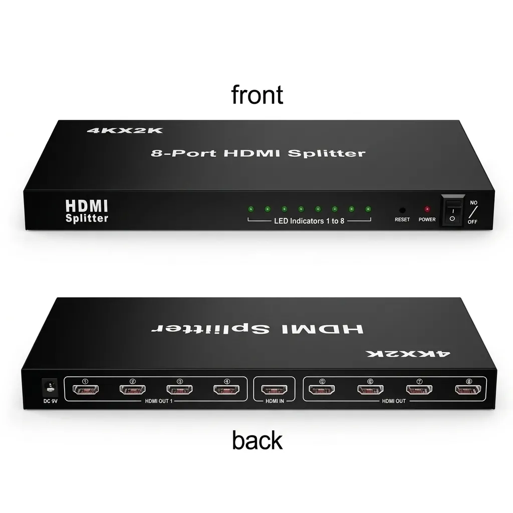 4K HDMI SPLITTER 1 INPUT 8 OUTPUT (4K X 2K) - BLACK - 1