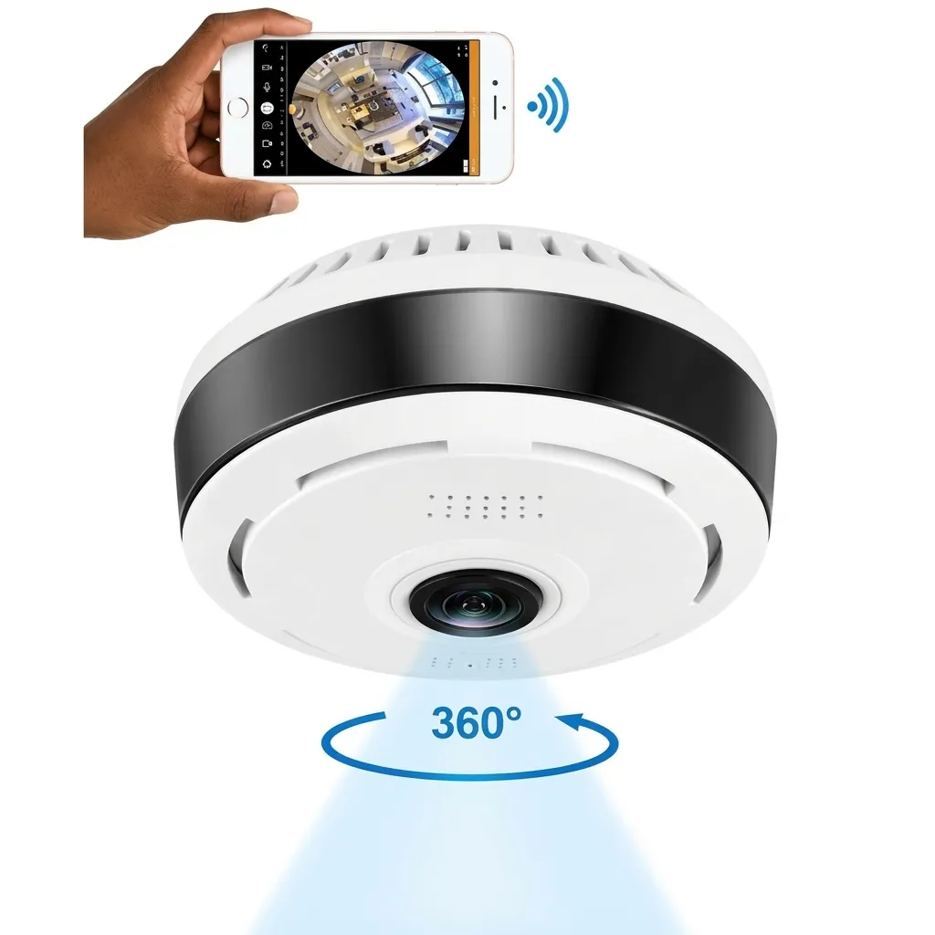 Ceiling Mount Panoramic Fisheye CCTV WiFi Smart Camera - White - 3