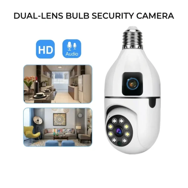 ICSEE 4MP DUAL LENS LIGHT BULB CAMERA - WHITE - 1