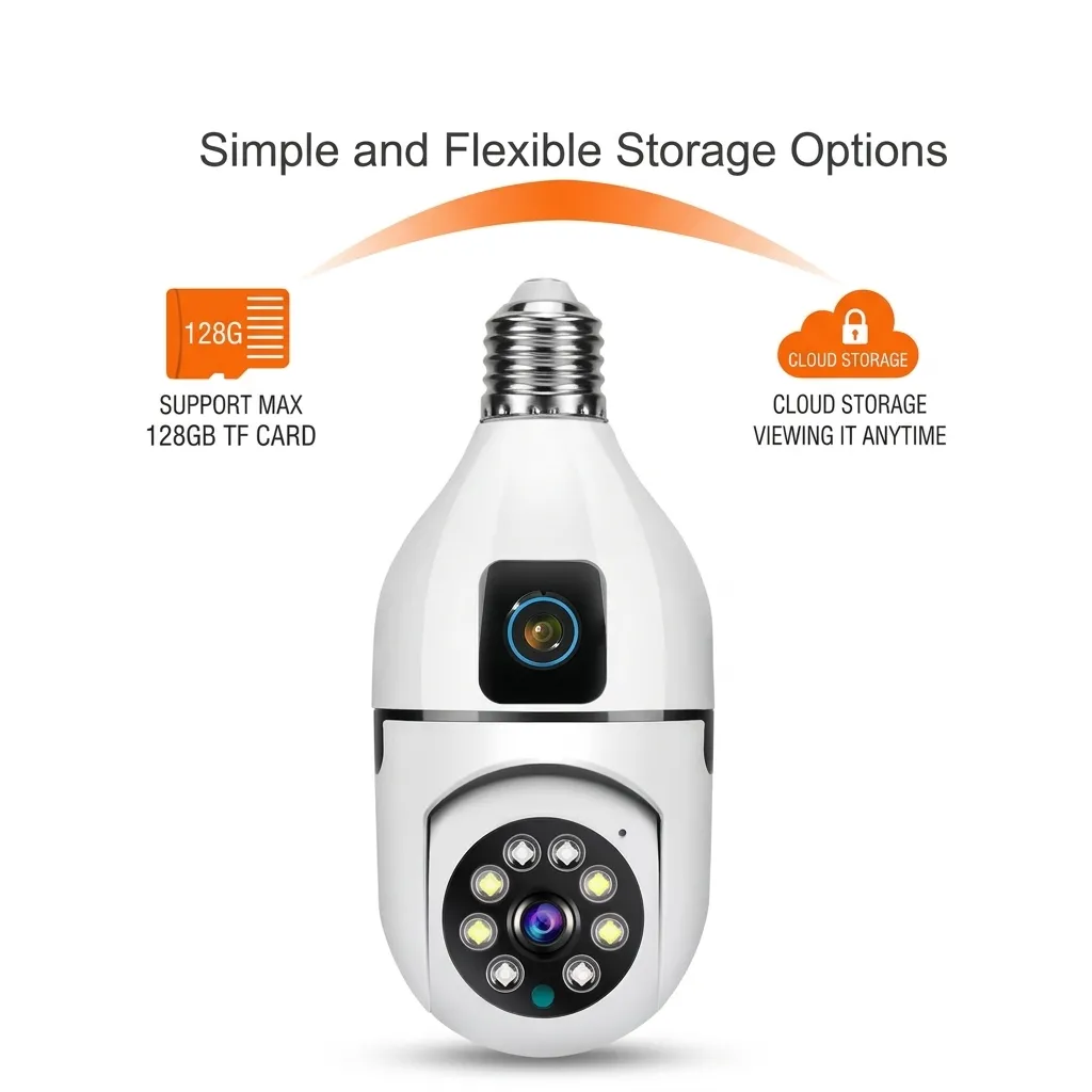 ICSEE 4MP DUAL LENS LIGHT BULB CAMERA - WHITE - 3