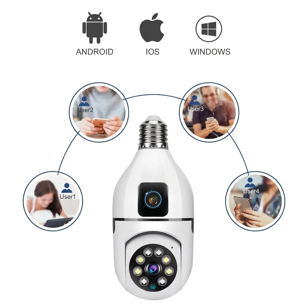 ICSEE 4MP DUAL LENS LIGHT BULB CAMERA - WHITE - 6