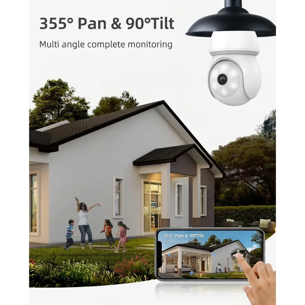 Light Bulb CCTV WiFi PTZ Smart Camera - White - 3