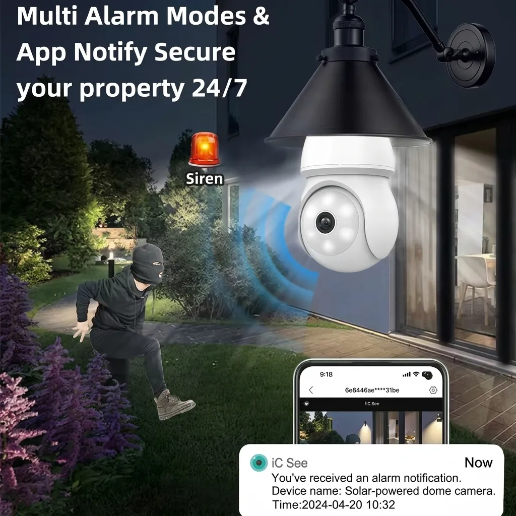 Light Bulb CCTV WiFi PTZ Smart Camera - White - 6