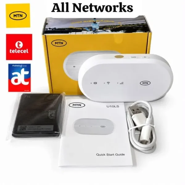 MTN PORTABLE UNIVERSAL UNLOCK 4G LTE MIFI/ WIFI MODEM - WHITE - 1