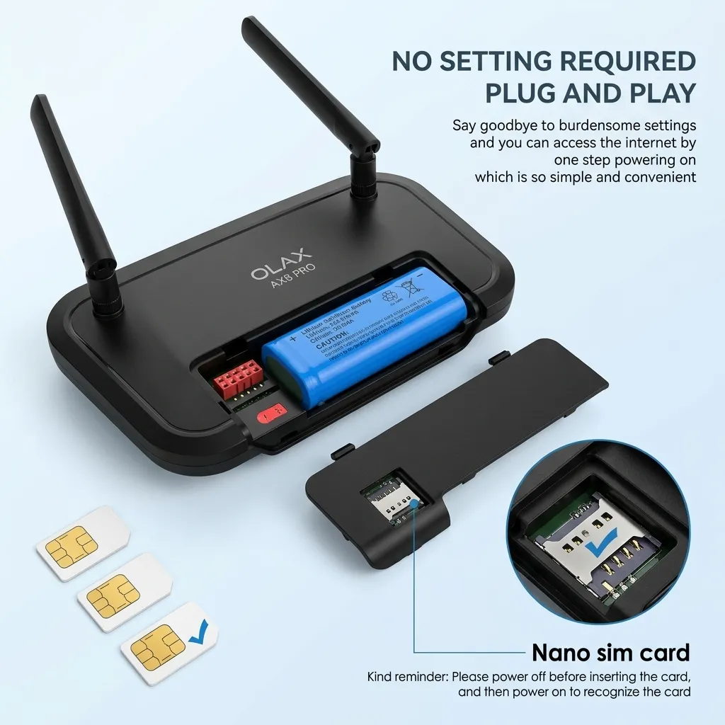 MTN Telecel AT LTE 4G Wireless WiFi Router with 5000mAh Battery - Black - 4