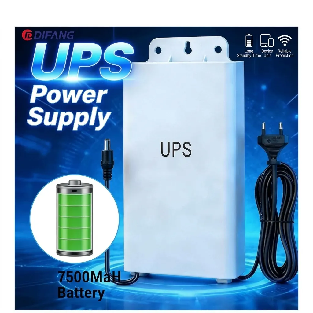 Mini UPS Battery Power Backup for CCTV camera and Router - Black - 3