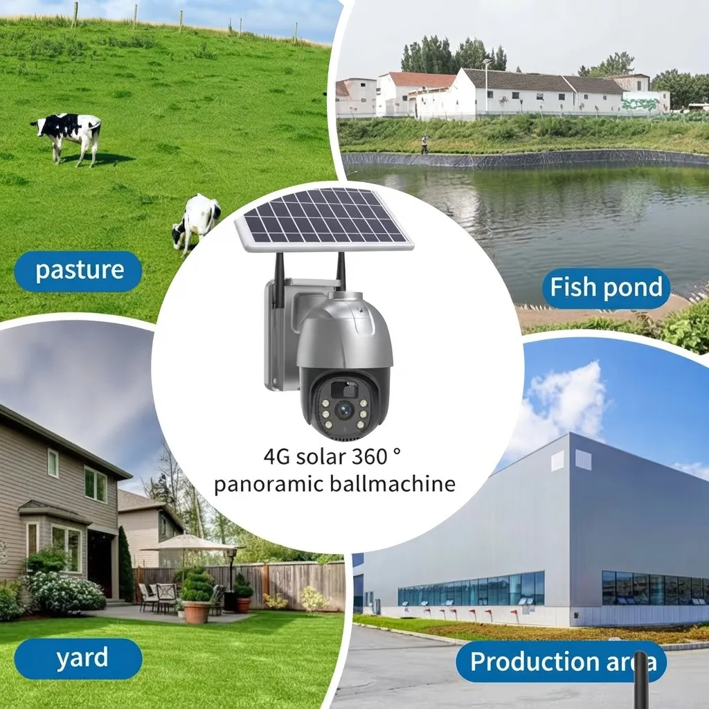 Rechargeable 4G Sim Card Solar Camera - Black - 4