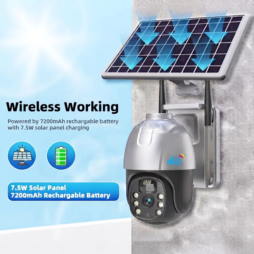 Rechargeable 4G Sim Card Solar Camera - Black - 2